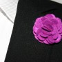 Royal Fuschia Flower Pin on Suit2