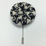 Black Checkered Flower Lapel Pin