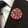 Red and White Flower Lapel Pin