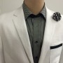 Black and White Checkered Flower Lapel Pin