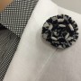 Black and White Flower Lapel Pin