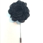 Black Lapel Flower Pin